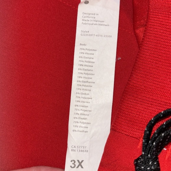 Fabletics Women's Medical Scrub Pants Joggers Size 3X Red Drawstring Waist - Picture 4 of 6